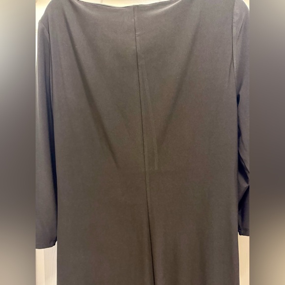Anne Klein Black Draped Long Sleeve Dress - Picture 5 of 7
